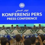 Suasana Konferensi Pers saat membacakan risalah hasil Konsolidasi Nasional (Konsolnas) Muhammadiyah di Universitas Aisyiyah (Unisa), Yogyakarta, Ahad (28/7/2024)