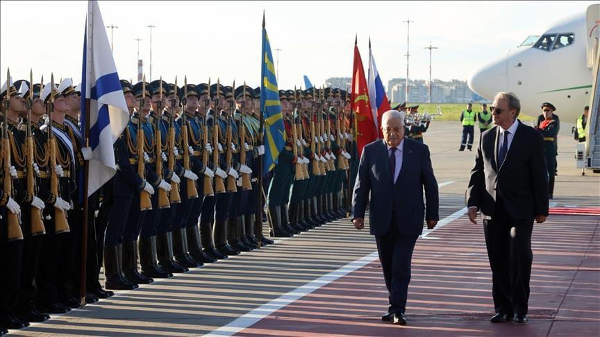 Presiden Palestina Mahmoud Abbas saat tiba di Moskow, Rusia pada Selasa (12/8/2024) lalu untuk bertemu Presiden Rusia Vladimir Putin (Foto: Anadolu Ajansi)