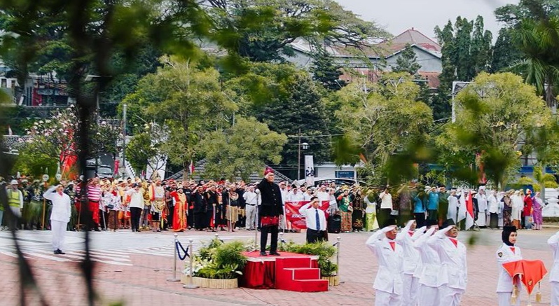 Upacara Peringatan HUT ke-79 RI di Helipad UMM, Sabtu (17/8/2024)