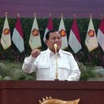 Presiden Republik Indonesia terpilih Prabowo Subianto saat berpidato di Rapimnas Partai Gerindra di Jakarta, Sabtu (30/8/2024). (Foto:Ubay/IST)