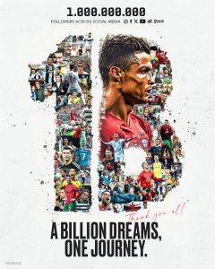 Cetak Rekor Lagi: Pengikut Ronaldo di Media Sosial Capai 1 Miliar