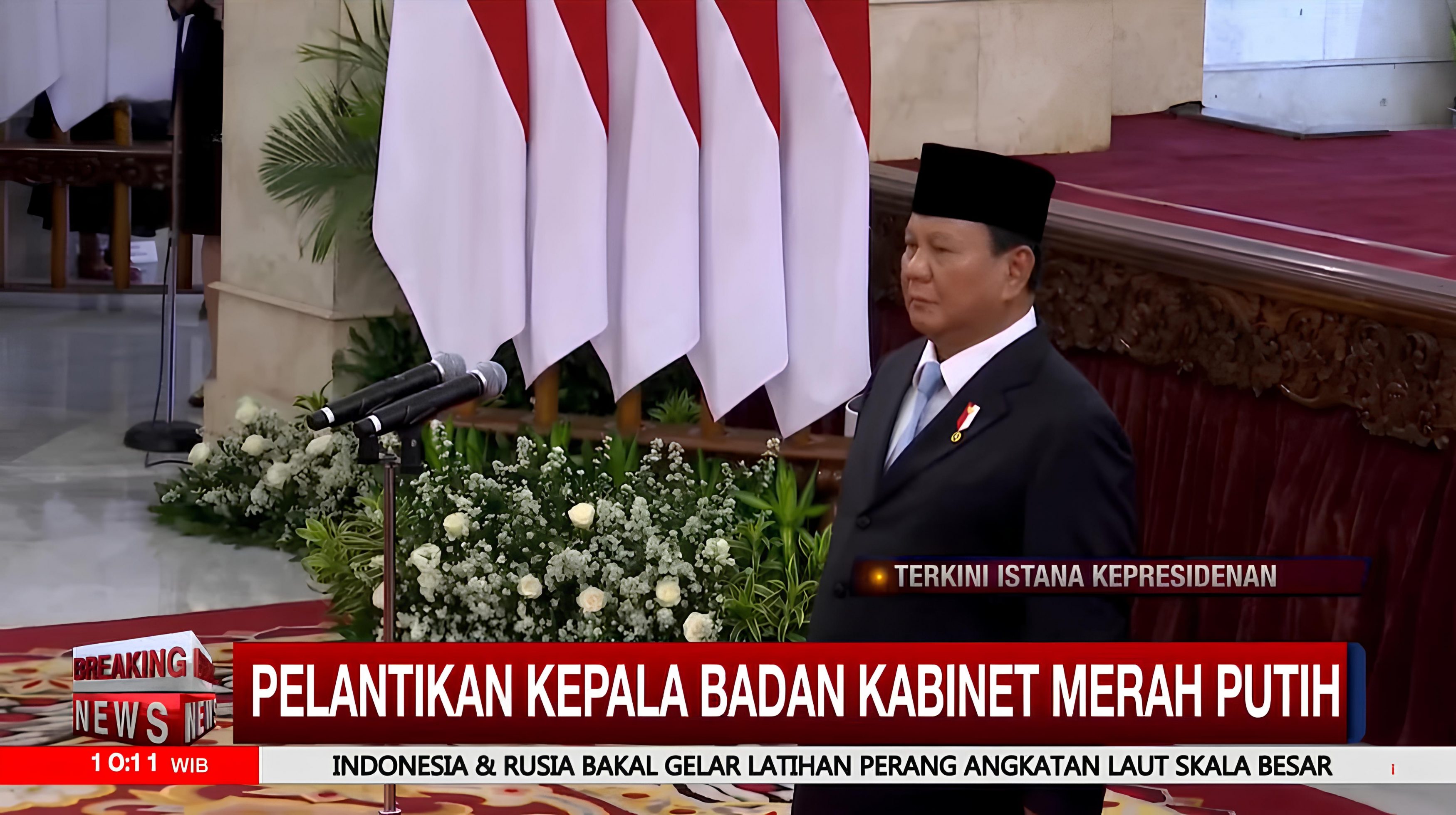 Daftar Penasihat, Utusan, Kepala dan Wakil Kepala Badan yang Dilantik Prabowo Hari Ini