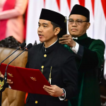 Putra sulung Presiden Joko Widodo (Jokowi), Gibran Rakabuming Raka resmi dilantik sebagai Wakil Presiden RI mendampingi Prabowo Subianto, Ahad (20/10/2024). (Foto:IST)