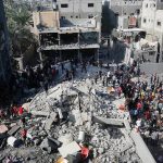 Situasi di sekitar Rumah Sakit Al-Shifa usai serangan dan pengepungan yang dilakukan militer Zionis Israel. (Foto:Anadolu Ajansi)