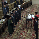 Pengambilan sumpah/janji pimpinan DPRD Jatim 2024-2029. (Foto:Tangkapan layar/Ubay)