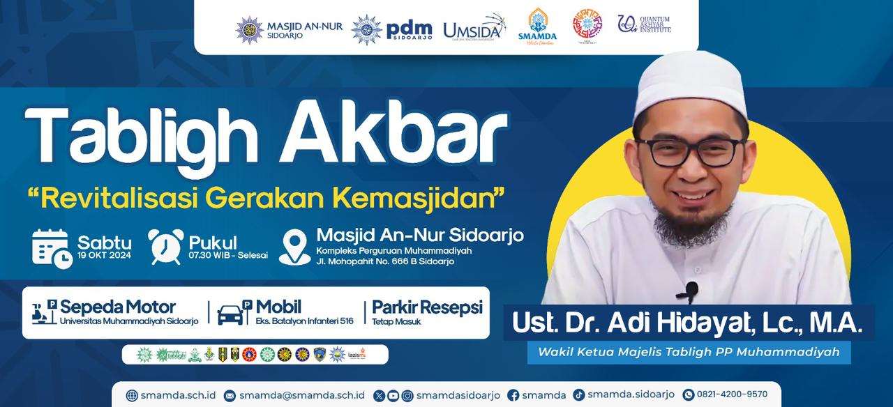 Spanduk tabligh akbar UAH di Sidoarjo, Sabtu (19/10/2024). (Foto:IST)