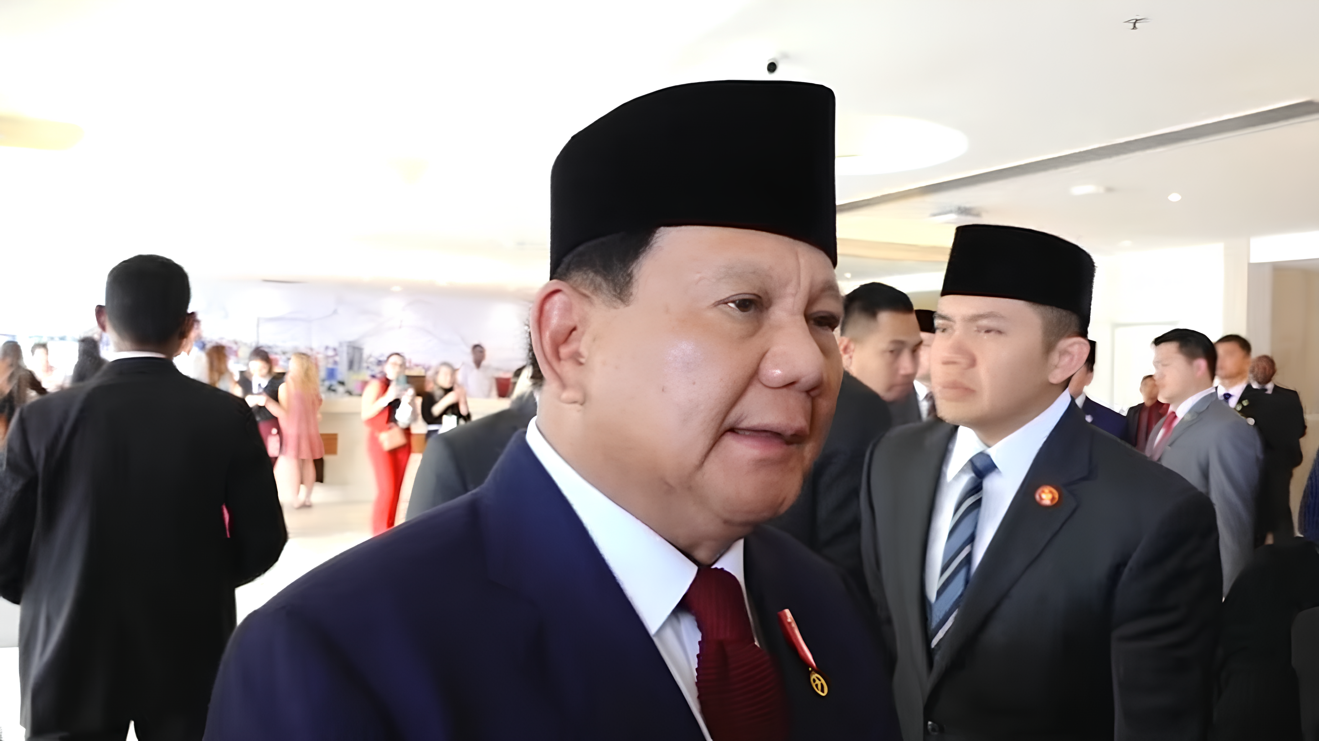 Presiden RI Prabowo Subianto usai melangsungkan pertemuan bilateral dengan Sekjen PBB Antonio Guterres di Rio de Janeiro, Brasil, jelang penyelenggaraan KTT G20, Ahad (17/11/2024). (Foto:Ubay)