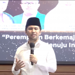 Cawagub Jatim nomor urut 2, Emil Elestianto Dardak saat memaparkan visi, misi dan programnya di hadapan warga Aisyiyah Jatim, Sabtu (9/11/2024) di Aula KH Mas Mansur PWM Jatim, Surabaya. (Foto:Ubay)