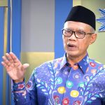Ketua Umum PP Muhammadiyah Prof Dr Haedar Nashir MSi menyampaikan pidato Milad ke-112 Muhammadiyah, Senin (18/11/2024). (Foto: Ubay)