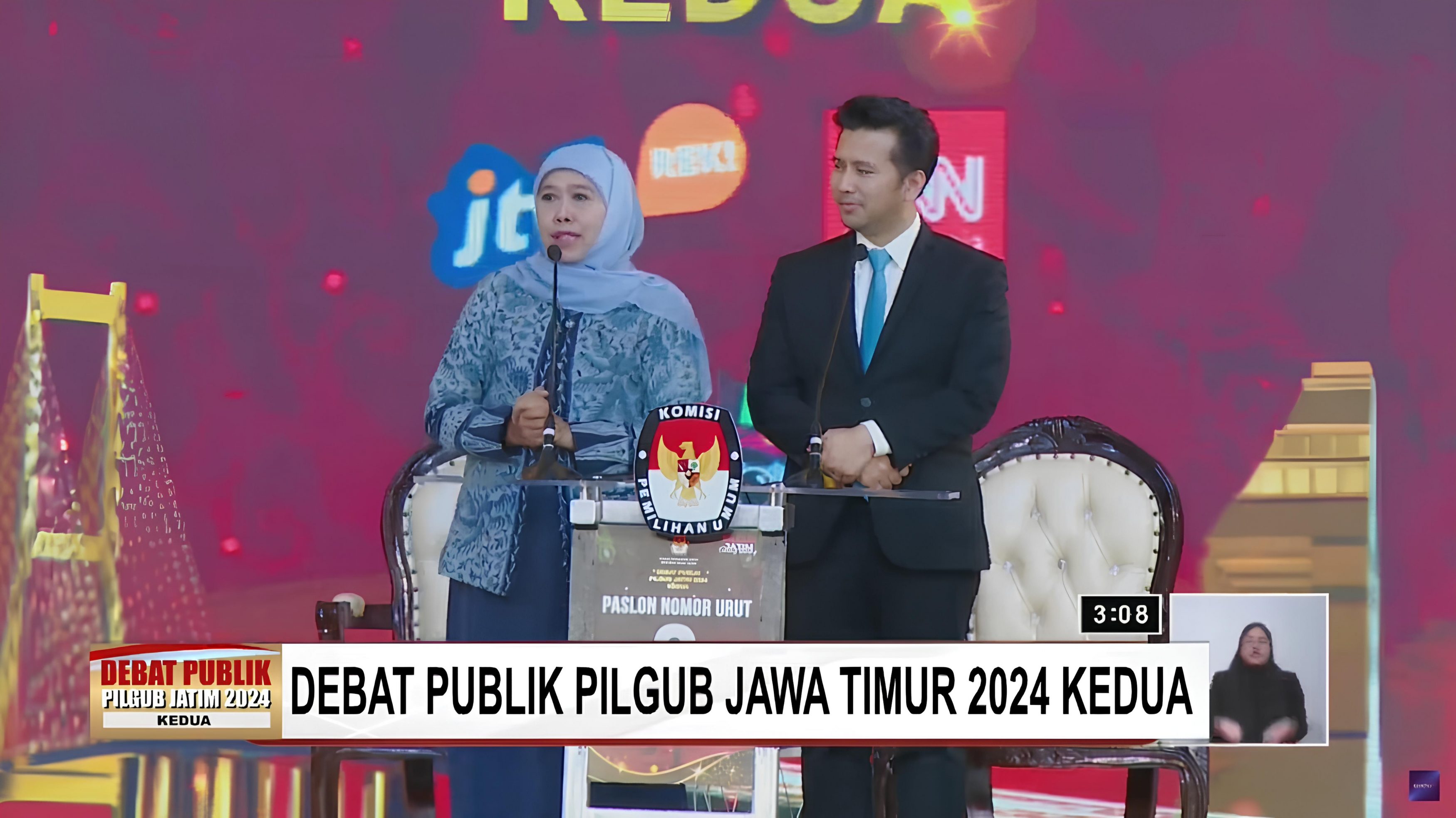 Debat Publik Kedua, Khofifah dan Emil Pamerkan Penghargaan Selama Pimpin Jawa Timur