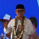 Mendikdasmen RI, Prof Abdul Mu'ti saat menghadiri peluncuran Bulan Guru Nasional di SD Negeri 59 Palembang, Jumat (1/11/2024). (Foto:Tangkapan layar/ Ubay)