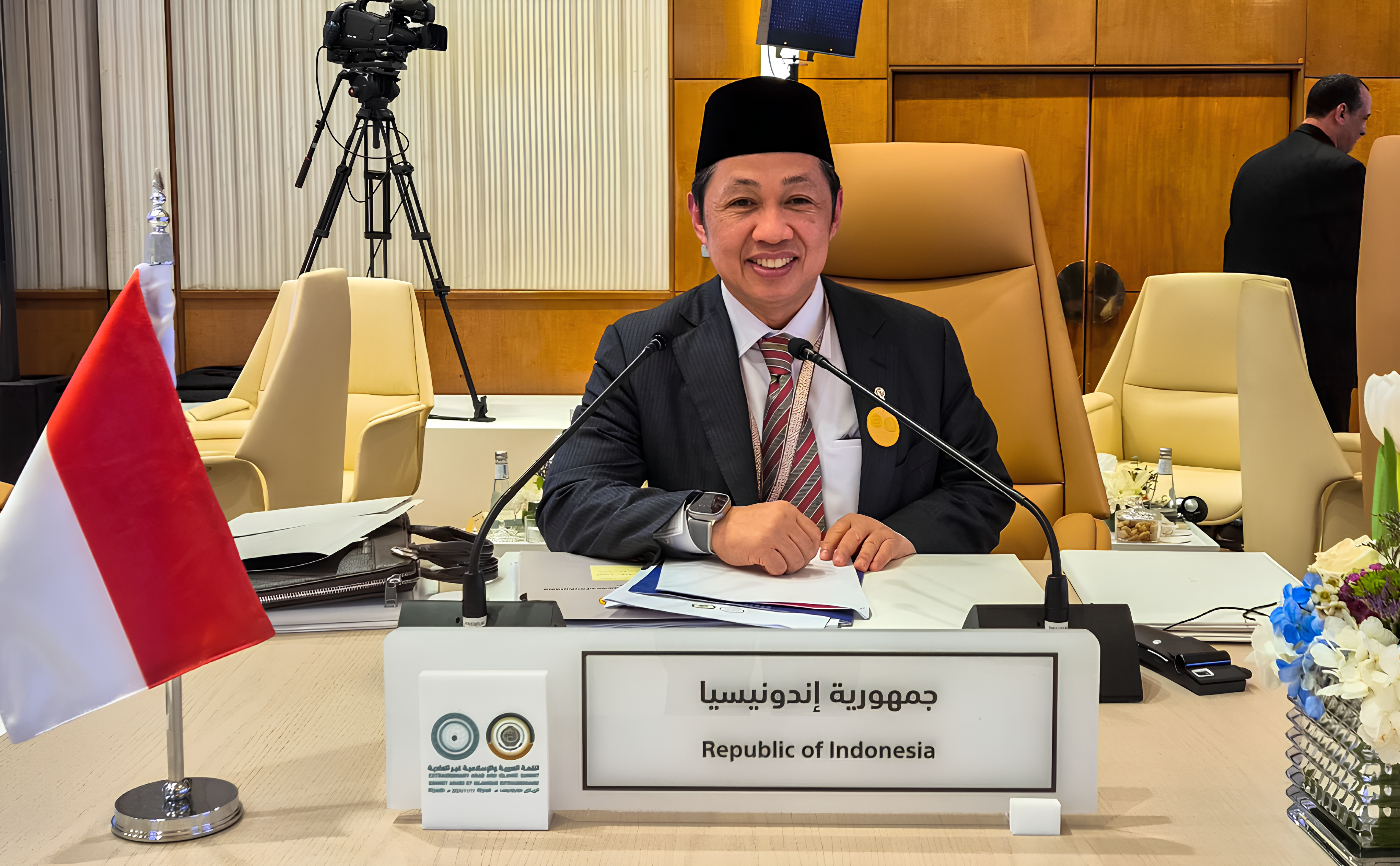 Wakil Menteri Luar Negeri RI, Anis Matta dalam forum KTT OKI dan Liga Arab di Riyadh, Arab Saudi pada 10-11 November 2024. (Foto:IST)