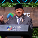 Presiden RI Prabowo Subianto saat berbicara di forum KTT APEC di Lima, Peru pada Kamis (15/11/2024) waktu setempat. (Foto:Tangkapan layar/ Ubay)