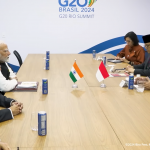 Presiden RI Prabowo Subianto melangsungkan pertemuan bilateral dengan PM India Narendra Modi di sela KTT G20 di Rio de Janeiro, Brasil pada Senin (18/11/2024) waktu setempat. (Foto:Tangkapan layar/ Ubay)