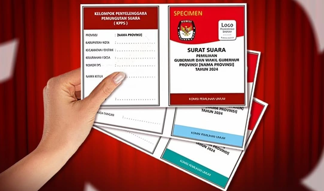 Surat suara Pilkada Serentak 2024. (Ilustrasi: KPU Jatim)