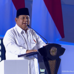 Presiden RI Prabowo Subianto menyampaikan sambutan dalam acara puncak peringatan HGN 2024 di Vellodrome, Jakarta, Kamis (28/11/2024). (Foto:Tangkapan layar/ Ubay)