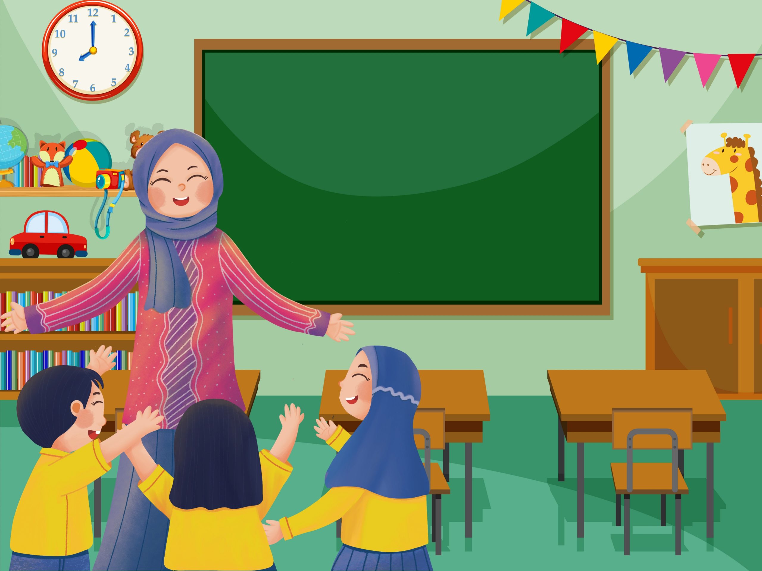 Guru dan murid. (Ilustrasi: Canva/Maklumat.ID)