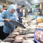 Cagub Jatim nomor urut 2, Khofifah Indar Parawansa saat blusukan ke Pasar Besar Malang, Rabu (6/11/2024). (Foto:IST)