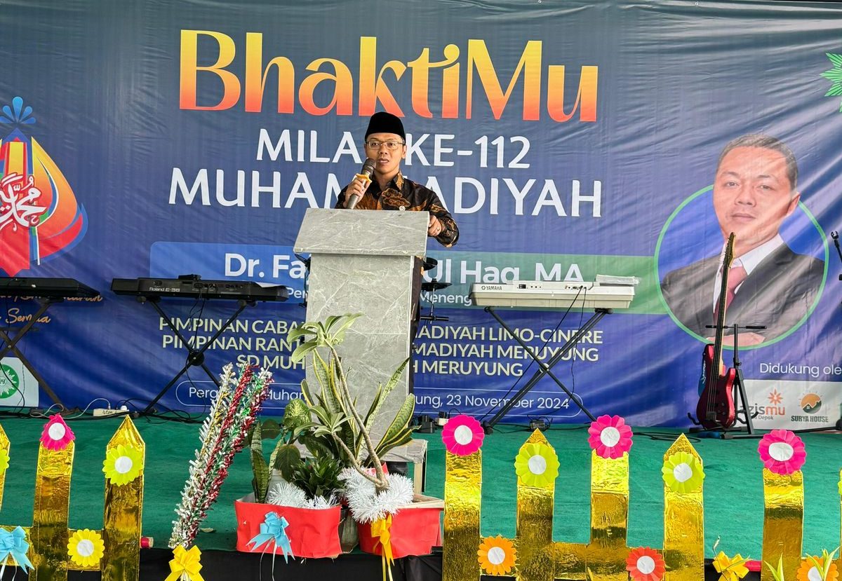 Wamendikdasmen Fajar Riza Ulhaq ketika menghadiri Resepsi Milad ke-112 Muhammadiyah di Kota Depok, Sabtu (23/11/2024). (Foto:IST)