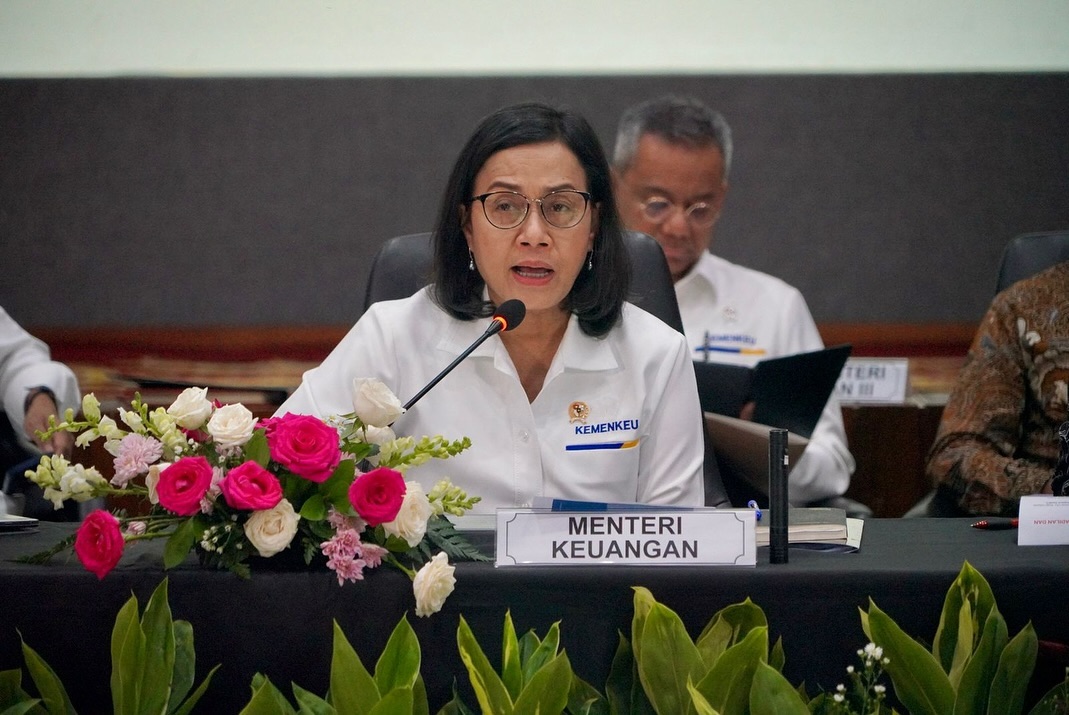 Menteri Keuangan (Menkeu) Sri Mulyani Indrawati saat menjelaskan paket kebijakan ekonomi yang akan berlaku mulai 1 Januari 2025. (Foto:Airlangga)