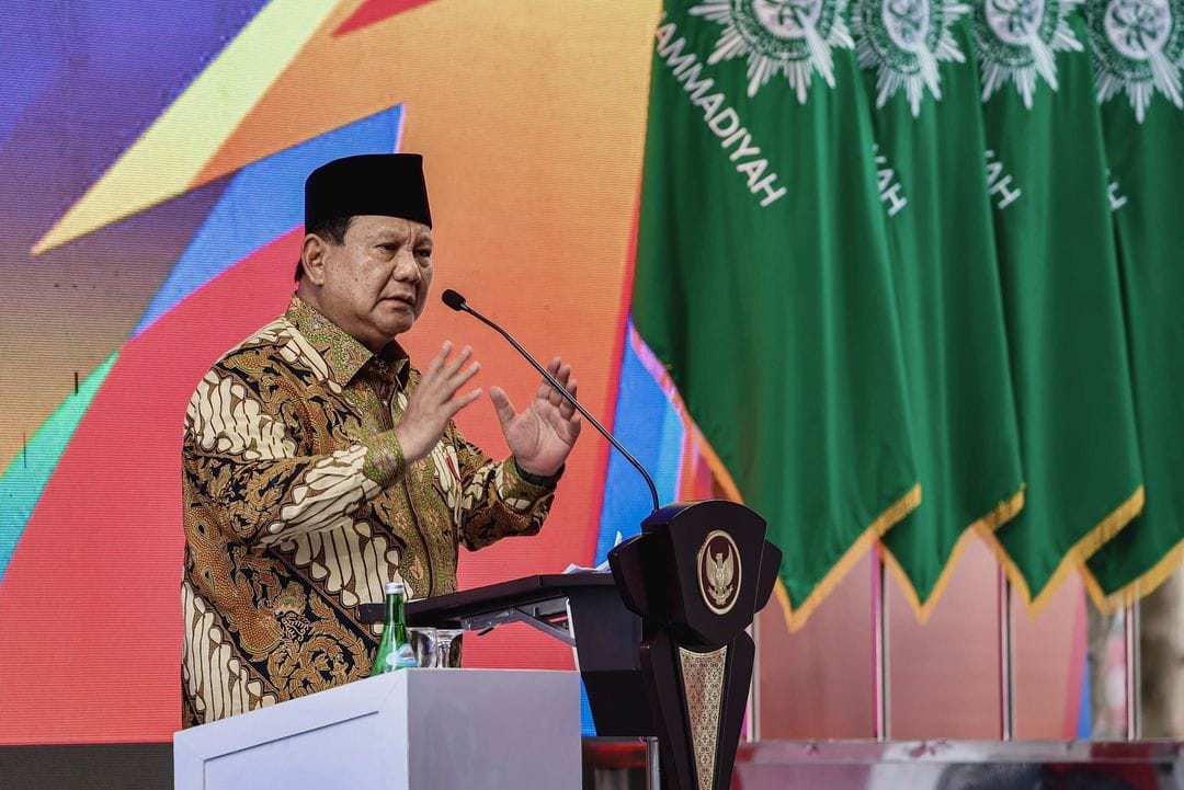 Presiden RI Prabowo memberikan sambutan sekaligus membuka Sidang Tanwir dan Milad ke-112 Muhammadiyah di Kupang, NTT, Rabu (4/12/2024).