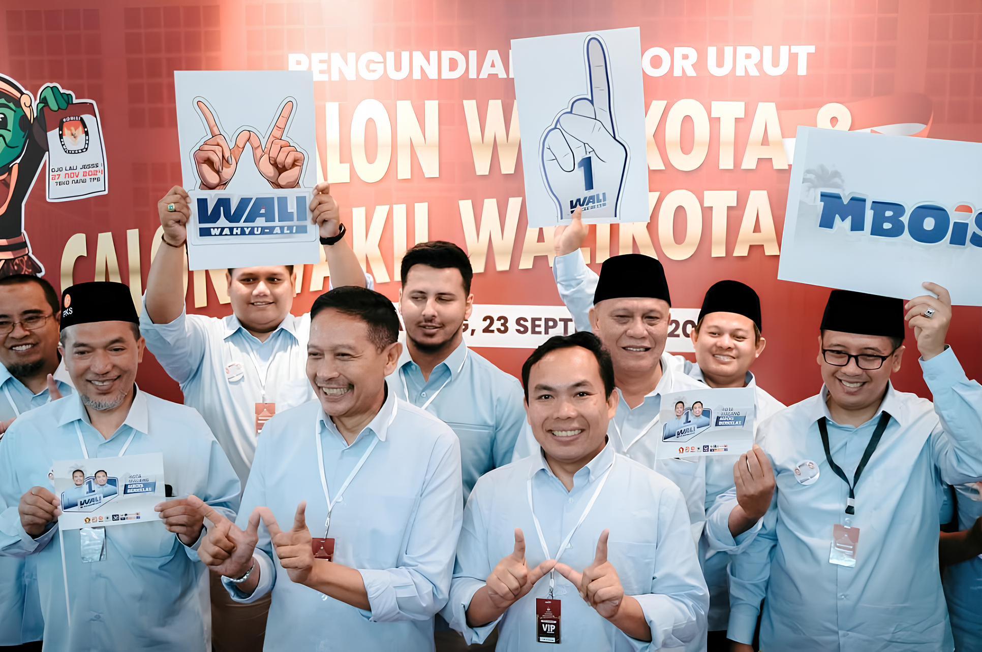 Paslon nomor urut 1 di Pilwali Kota Malang, Wahyu Hidayat dan Ali Muthohirin (WALI).  (Foto:IST)