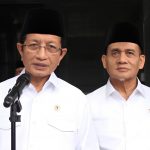 Menag RI Nasaruddin Umar (kiri) bersama Wamenag RI Romo Muhammad Syafi'i.