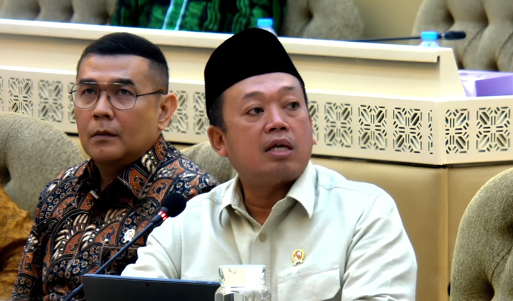 Menteri ATR/BPN Nusron Wahid saat Raker bersama Komisi II DPR RI, Kamis (30/1/2025). (Foto:IST)