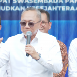 Menko Bidang Pangan, Zulkifli Hasan (Zulhas), saat menghadiri Peringatan Hari Desa di Subang, Jawa Barat pada Selasa (14/1/2025). (Foto:Tangkapan layar/ Ubay)
