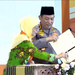 Penandatanganan MoU antara Polri dengan PP Aisyiyah terkait perlindungan perempuan dan anak. (Foto:Tangkapan layer/ubay)