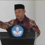 Mendikdasmen RI Prof Abdul Mu'ti menyampaikan sambutan dalam Peringatan HBII 2025 yang diselenggarakan di Maluku Utara, Kamis (20/2/2025). (Foto: Ubay NA)