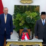 Presiden Turkiye Recep Tayyip Erdogan (kiri) dan Presiden RI Prabowo Subianto dalam pertemuan di Istana Kepresidenan Bogor, Rabu (12/2/2025). (Foto: Tangkapan layar/ Ubay)