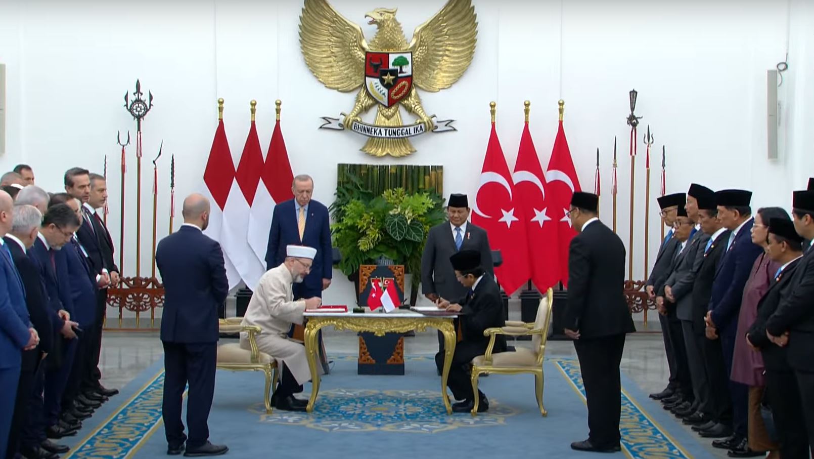 Indonesia dan Turki menyepakati 13 kerja sama strategis mencakup sejumlah sektor, Rabu (12/2/2025). (Foto: Tangkapan layar/ Ubay)