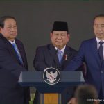 Dari kiri: Presiden ke-6 RI Susilo Bambang Yudhoyono (SBY), Presiden RI Prabowo Subianto, dan Presiden ke-7 RI Joko Widodo (Jokowi), saat peluncuran BPI Danantara, Senin (24/2/2025). (Foto:Tangkapan layar/ Ubay)