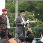 Ketua Umum PP Muhammadiyah, Haedar Nashir, menyampaikan khutbah usai Salat Id. (Foto: Suara Muhammadiyah)