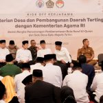 Kemenag dan Kemendes-PDT melakukan kick off kerja sama pemberantasan buta huruf Al-Quran, serta program Satu Desa Satu Majelis Taklim, Senin (24/3/2025). (Foto: Humas Kemenag RI)