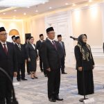 Prosesi pengucapan ikrar dan sumpah jabatan Rektor PTKIN, Senin (24/3/2025). (Foto: Humas Kemenag RI)