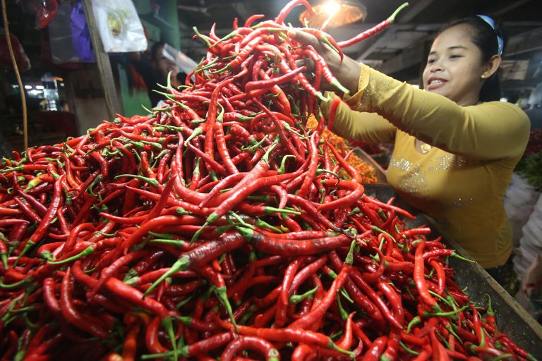 penjual cabai di pasar keputran