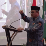 Mendikdasmen RI Abdul Mu'ti, menghadiri Silaturrahim Syawalan Guru dan Tenaga Kependidikan Muhammadiyah Sekolah dan Madrasah se-Surabaya di Smamda Tower, Surabaya pada Rabu (23/4/2025). (Foto: Ubay NA)