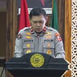 Kepala Biro Multimedia Divisi Humas Polri, Brigjen Pol Gatot Repli Handoko SIK, saat menyampaikan sambutan dalam giat Polri Goes to Campus bertajuk 'Hidup Bahagia Tanpa Pinjaman Ilegal' yang digelar di UMJ, Rabu (23/4/2025). (Foto: Ubay NA)