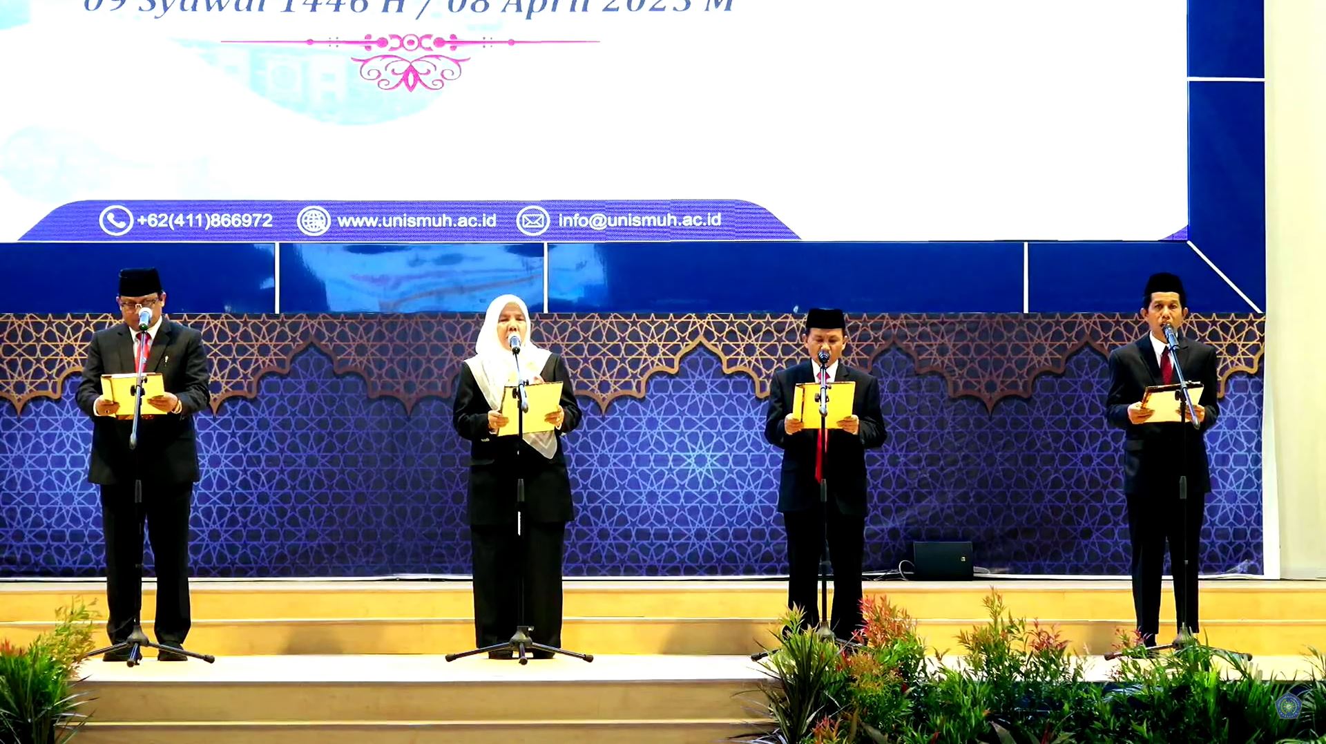 Empar Wakil Rektor Unismuh Makassar periode 2024-2028, yang dilantik pada Selasa (8/4/2025). (Foto: Tangkapan layar/ Ubay NA)