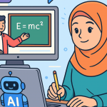 Pemanfaatan AI dalam dunia pendidikan. (Ilustrasi: SORA/ Ubay NA)