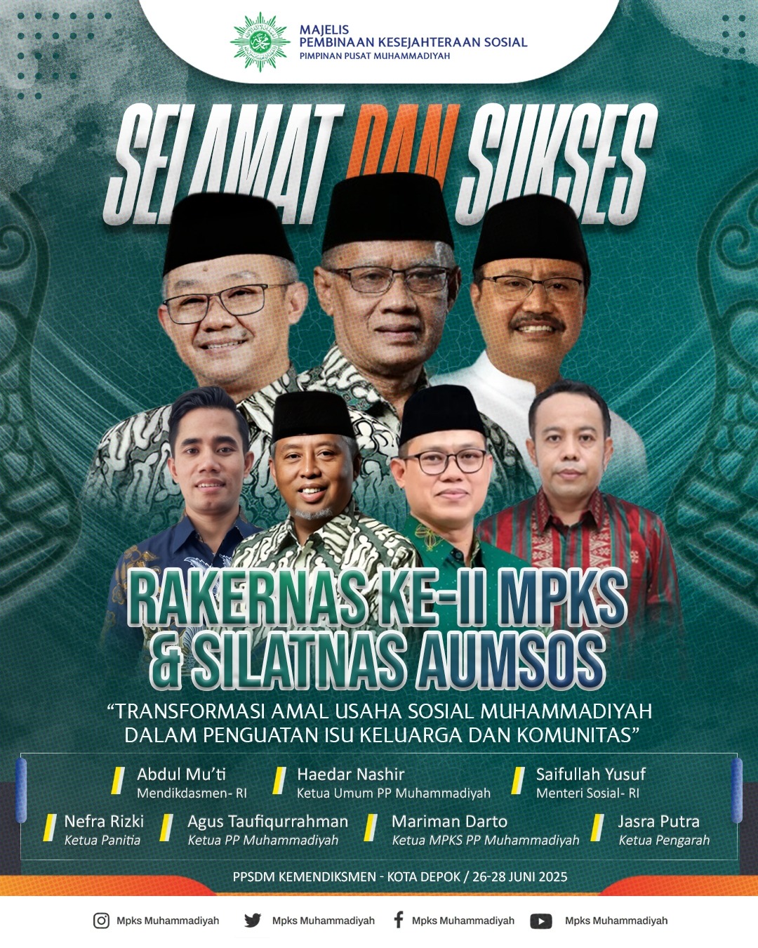 Rakernas II MPKS dan Silatnas AUMSos di Depok, 26-28 Juni 2025. (Foto: IST)