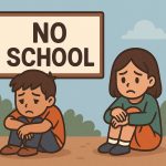 Anak tidak sekolah. (Ilustrasi: Ubay NA/ IST)