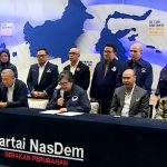 Pernyataan sikap Partai NasDem terhadap Putusan MK yang memisahkan Pemilu nasional dan lokal/daerah. (Foto: Tangkapan layar Metro TV)