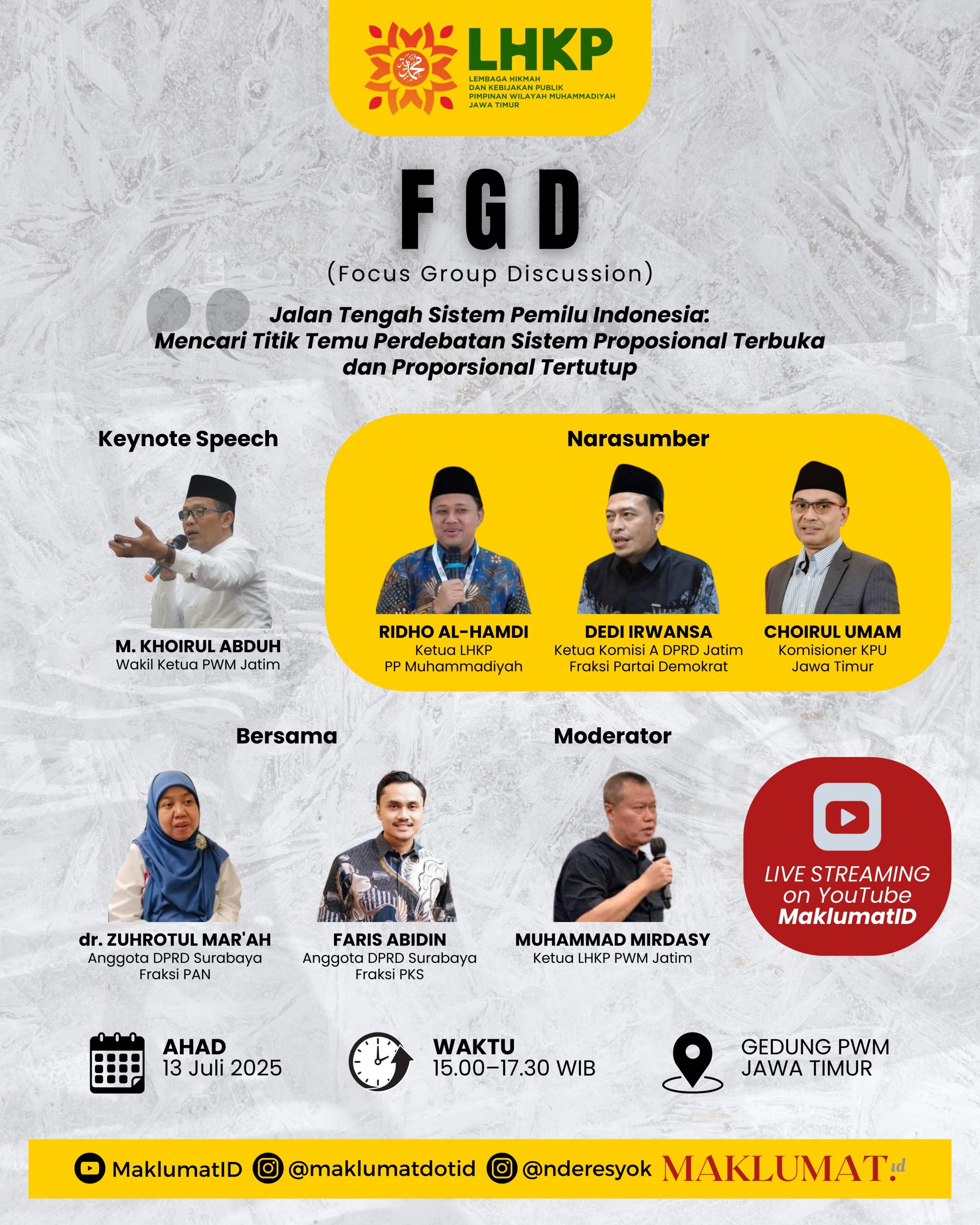FGD yang digelar LHKP PWM Jatim, menyoal sistem Pemilu. (Ilustrasi: Dok. Ubay NA)