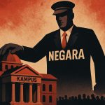 Krisis independensi intelektual karena kampus dikontrol oleh kekuasaan (negara). (Ilustrasi: SORA/ Ubay NA)