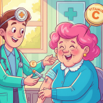 Ilustrasi suntik vitamin C untuk Lansia. Foto diproduksi Gemini