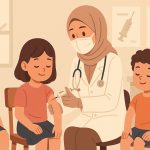Anak-anak sedang melakukan imunisasi. (Ilustrasi: Ubay NA/ IST)