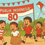 Anak-anak mengikuti perlombaan dalam rangka memeringati HUT kemerdekaan ke-80 RI. (Ilustrasi: SORA)